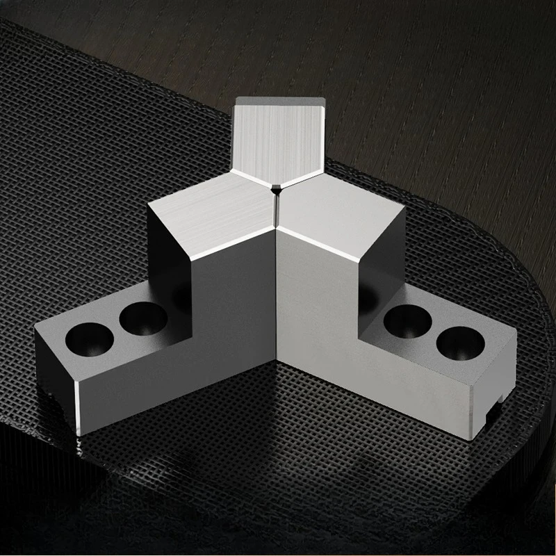 Hydraulic Chuck Three-jaw 56810-inch L-shaped Step Heightening Soft Jaw 120-degree Sharp Angle Hole