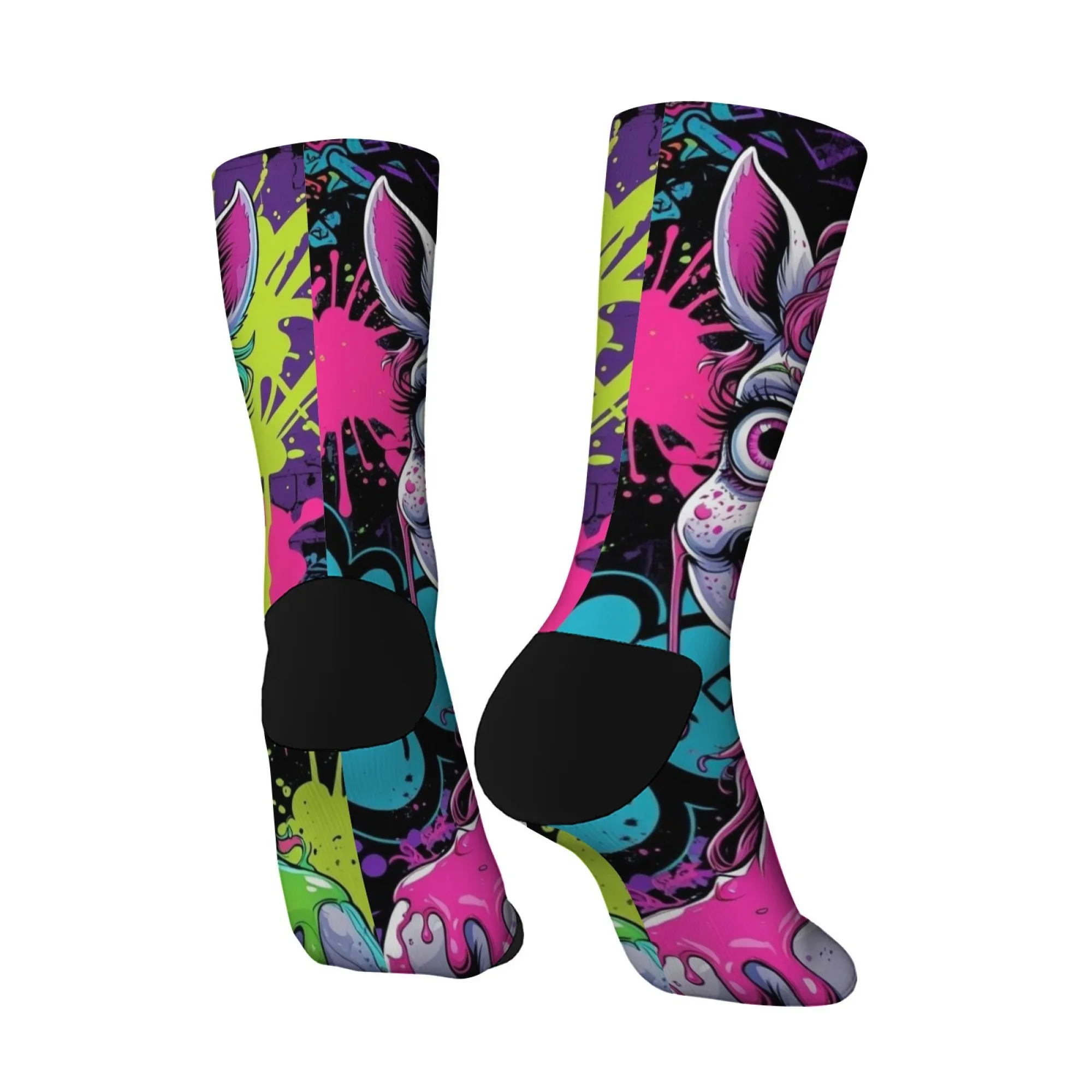 1 pz calzini da uomo modello unicorno mostro calzini sportivi antiscivolo morbidi caldi e traspiranti per palestra corsa e sport all'aria aperta