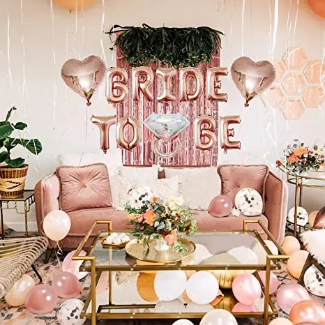 Bachelorette Party Dekorationen Kits Rose Gold Braut Dusche Partei Dekor und Braut zu Werden Luftballons Liefert für Braut Dusche – Detail 6