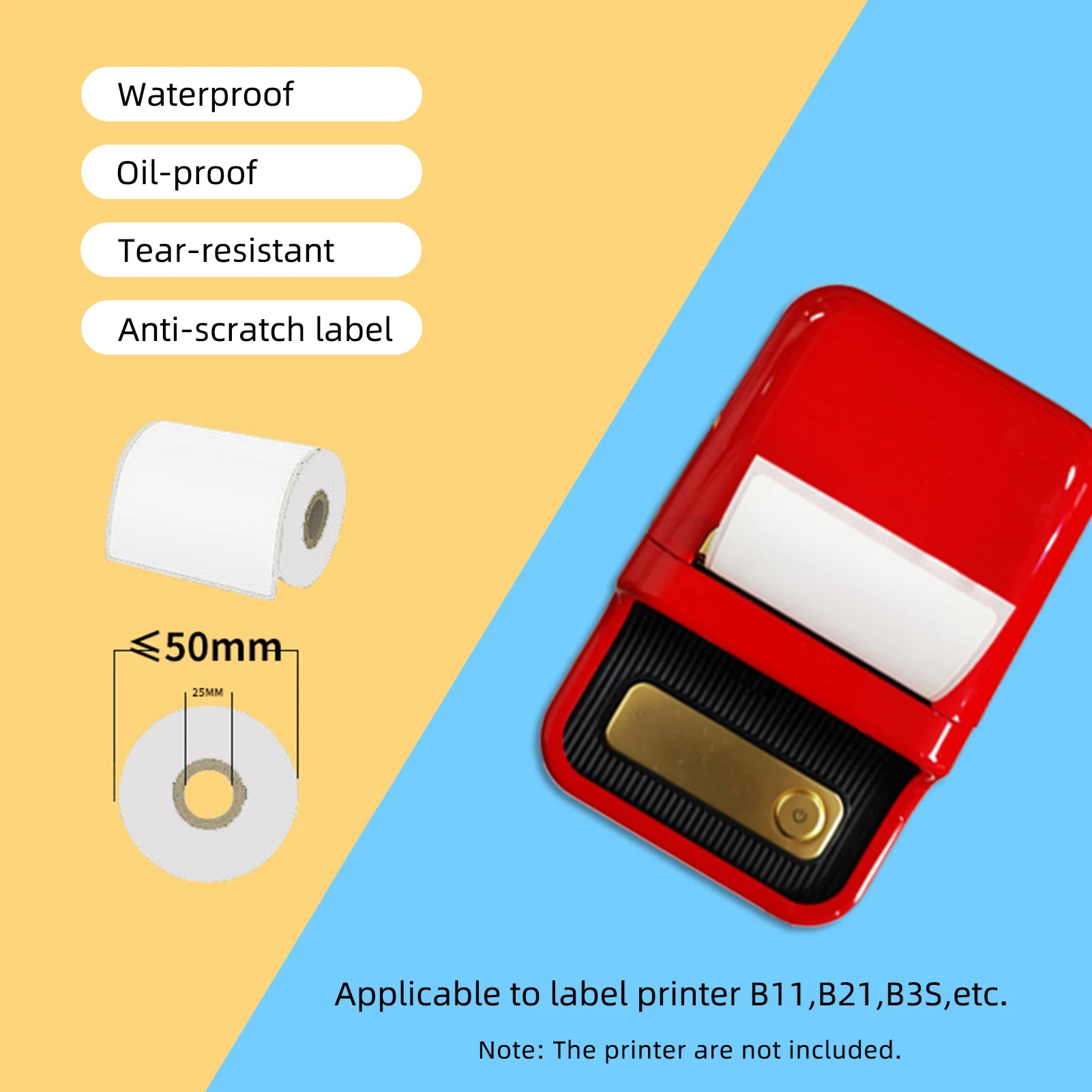 50*30mm 230 fogli Etichette termiche impermeabili Etichette adesive autoadesive 2.0x1.2 pollici Etichette di spedizione per stampante B11/B21/B3S