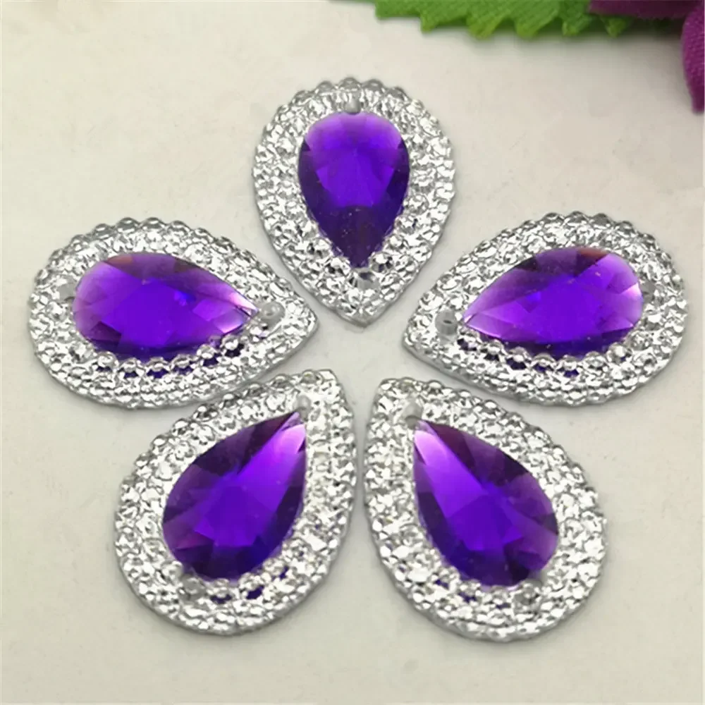 DIY 20pcs MIX 13mm*18mm Resin Drop Shape Flatback Rhinestone Wedding Decoration