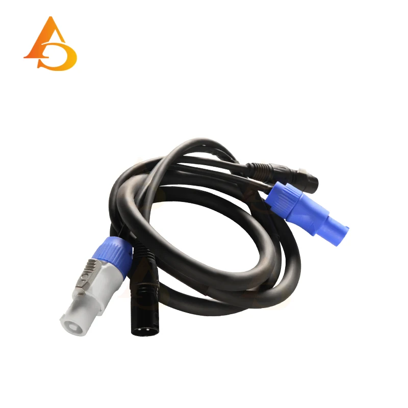 5pcs 1m 2m 3m 5m Powercon XLR 3 Pin Combo Cable DMX512 Power Cable for Stage Lighting LED