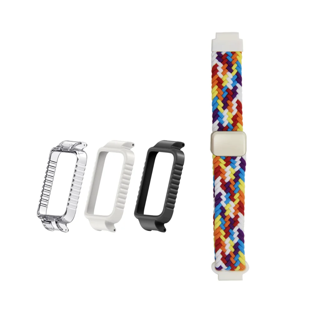 

Strap + TPU Case & Magnetic Buckle For Honor Band 10 9 Bracelet Adjustable Breathable Nylon Sport Smart Watch Band Accessories