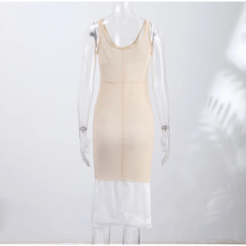 Sheer Layers Mesh See Through Midi Dress Women Spaghetti Strap Sleeveless Slim Dresses 2026 Summer Lady Sexy Beach Outfit