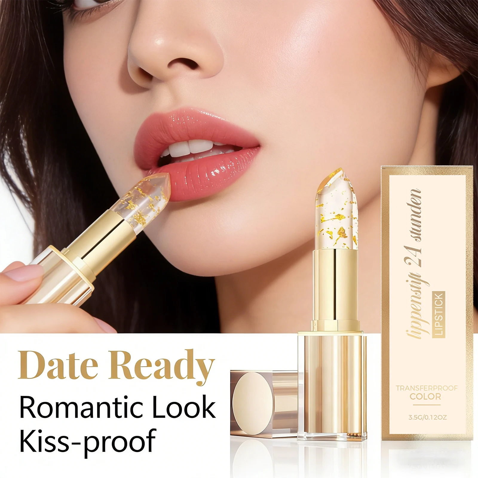 Color Lipstick Nourishing Lips Skin Brightening Enhance Texture Lightweight Long-Lasting Color Suitable for Various Skin Tones