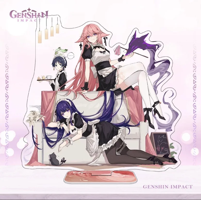

2025 Genshin Impact Keqing Ganyu Yae Miko Acrylic Stand Figure Model Plate Desk Decor Gift High Definition Vertical Drawing