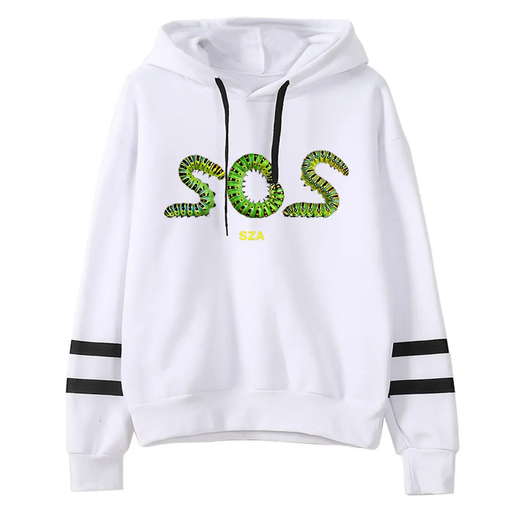 SZA SOS Caterpillar Merch Pullover Hoodies Pocketless Parallel Bars Sleeve Streetwear Sweatshirts