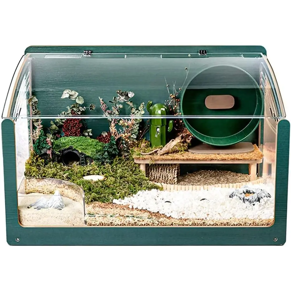 

Зеленый домик для мелких животных 105x50x55 см, деревянный домик для хомяков, террариум для рептилий, товары для животных