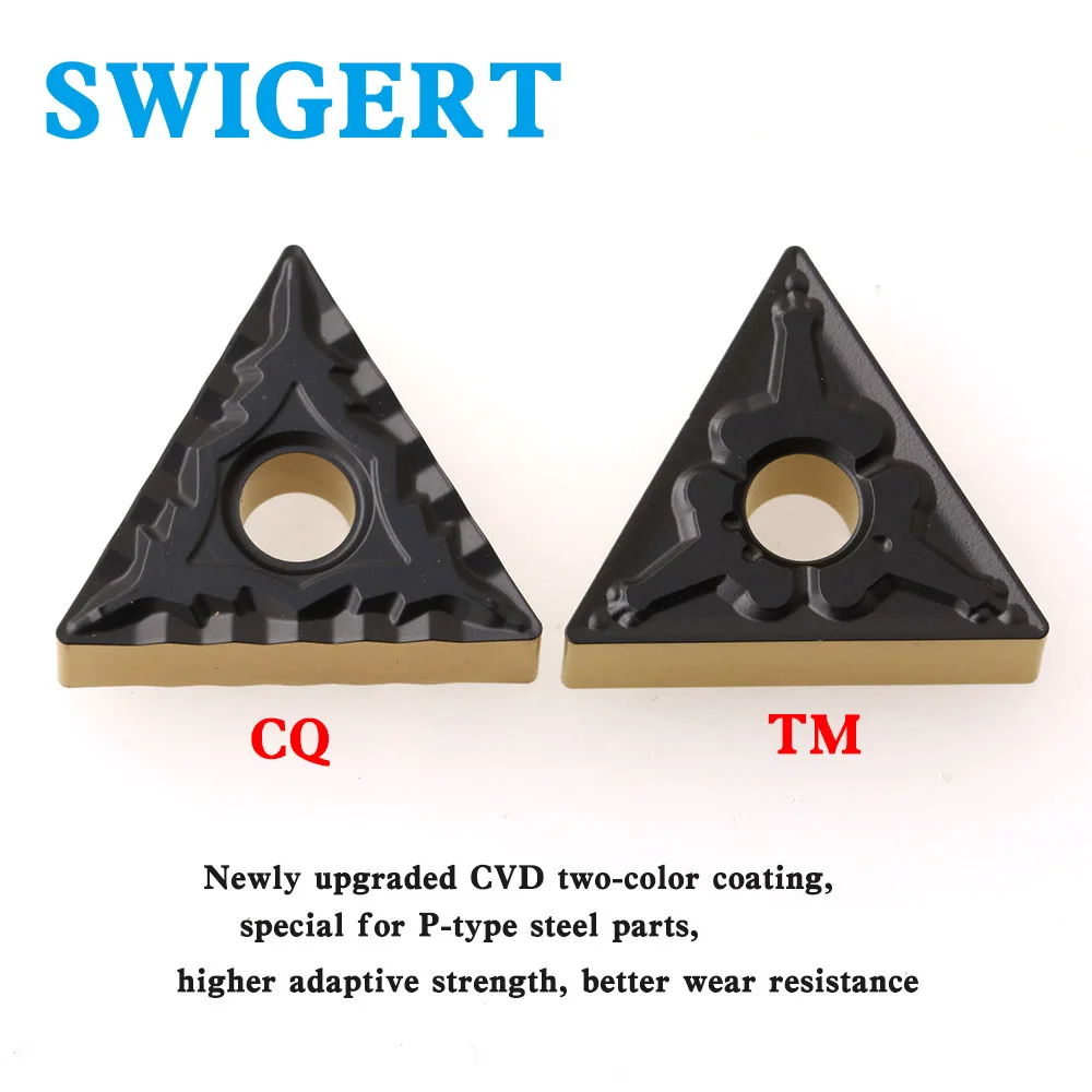 

SWIGERT Genuine High quality TNMG160404/08-CQ-TM GP1355Double-color CVD coated steel partsNC bladeHigh efficiency and durability