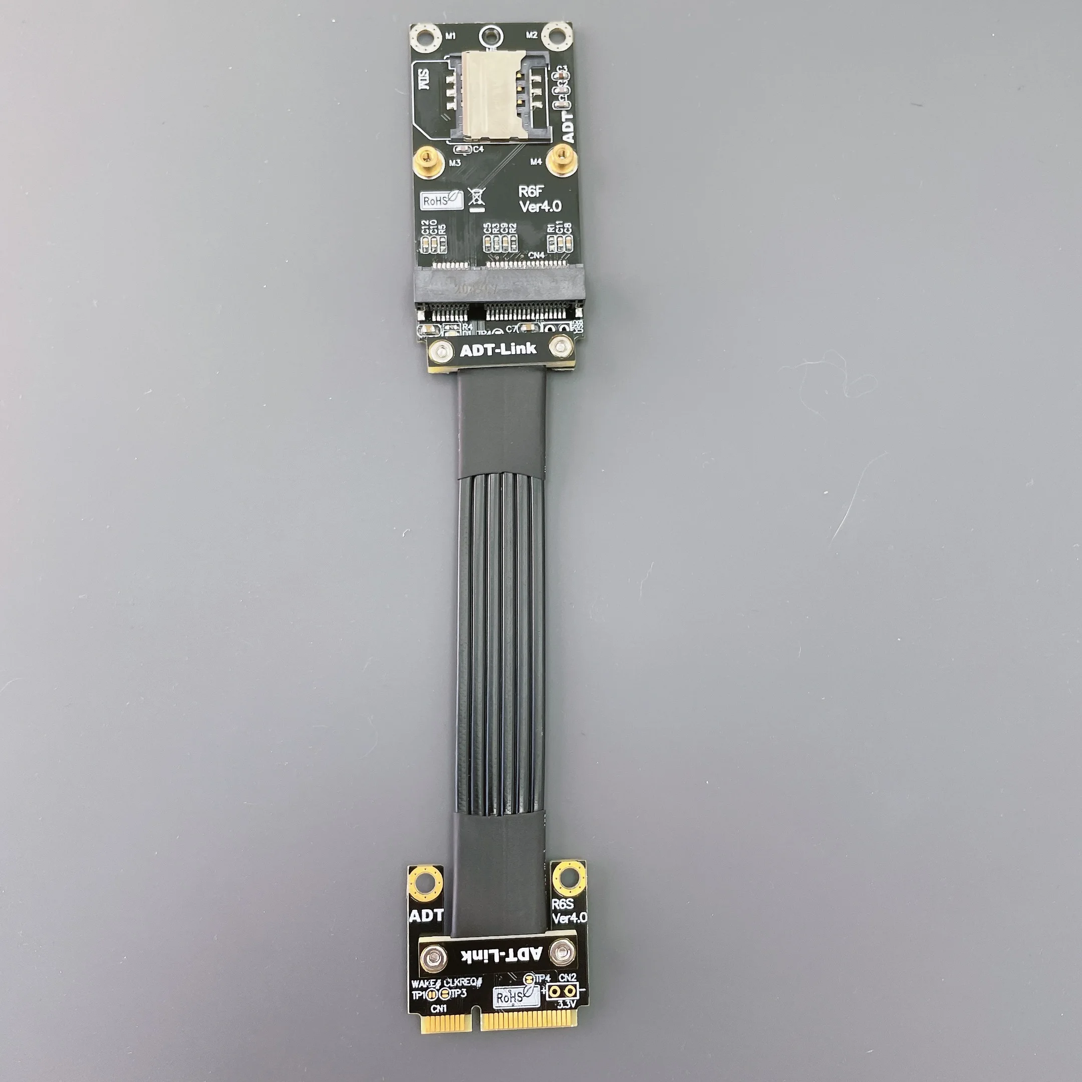 ADT-Link New Mini PCIe (Minicard) Extension Cable Extender Adapter Extension Cable M66SF PCIe 4.0 x1 Full Speed mPCIe Riser Card
