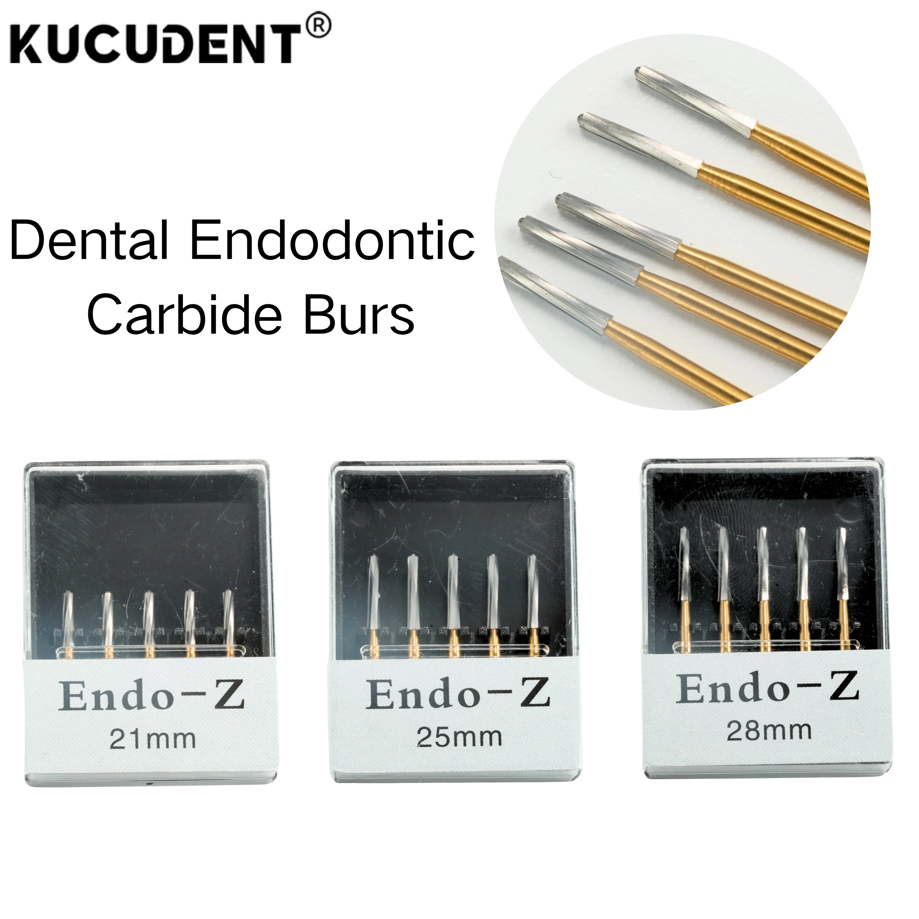 5 Stück/Box Dental-Karbid-Endo-Z-Bohrer 21/25/26mm für Zahnextraktion, geeignet für Hochgeschwindigkeits-Handstücke, Endodontiebehandlung, Labor – Detail 2
