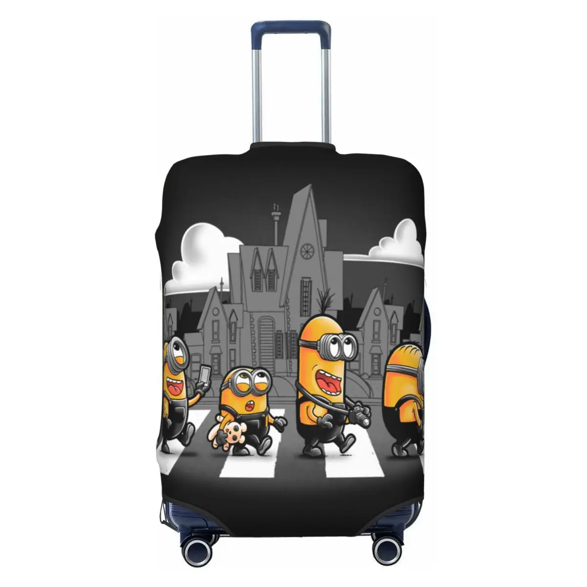 

Funny Minions Road Luggage Cover Protector Elastic Cartoon Travel Suitcase Covers
