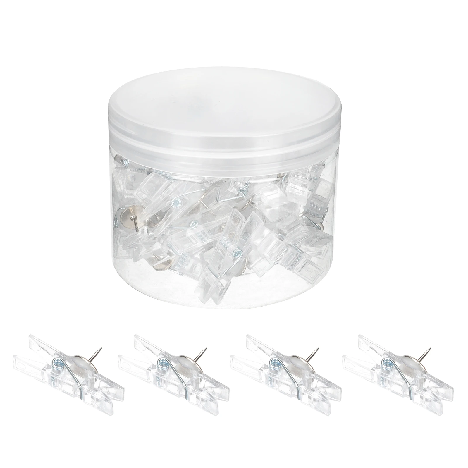 

50Pcs Transparent Pushpin Clips Multi-Function Picture Clips for Bulletin Boards Photo Wall Home Office Decor Convenient Picture