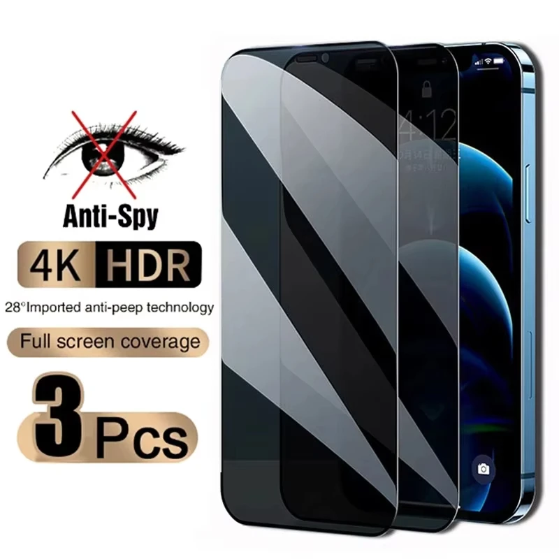 

Privacy Screen Protector For iPhone 15 13 11 12 14 16 Pro Max 16e 6 8 7 Plus Anti-spy Glass For iPhone 13 12 Mini XR XS X SE 3 2