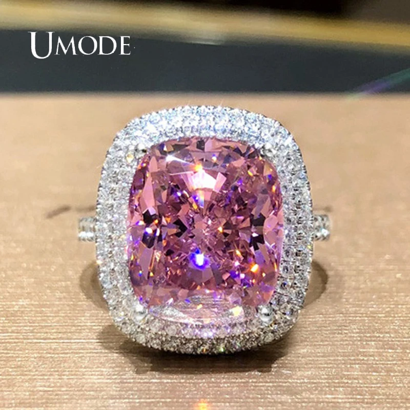 UMODE New Oval Drill Cubic Zirconia Ring for Women Luxury Wedding Bands Femme Girls Couples Christmas Party Gif Jewelry UR0677