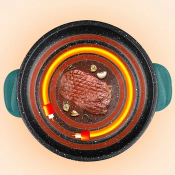 Elektrický multifunkční hrnec, elektrická pánev 220V, domácí grilování, smažený steak, ryba, omeleta, pánev s nepřilnavým povrchem 10 nejlepší prodej oboustranná elektrická pánev - №9