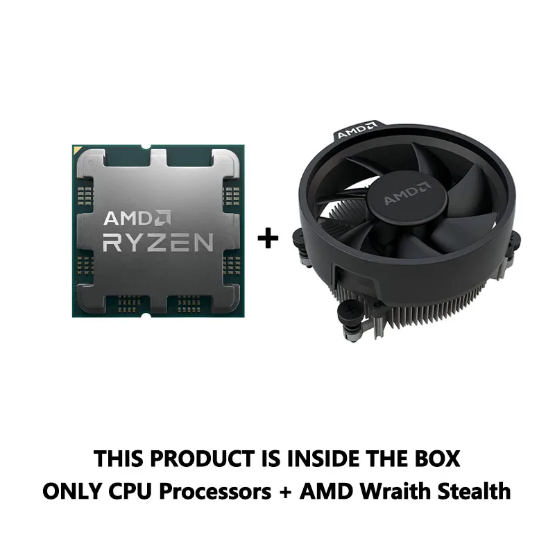 AMD R5 7500F BOX Ryzen 5 7500F 3.7GHz 6-Core 12-Thread CPU 5NM L3=32M 100-000001015 Socket AM5 Tray New but without cooler