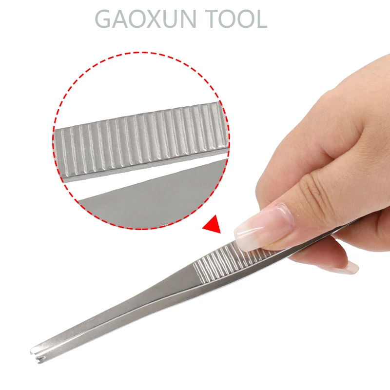 

GAOXUN 1PC Tweezers Stainless Steel 12.5cm/14cm/16cm/18cm/20cm/25cm Medical Dental Precision Long Straight Forceps Tweezers