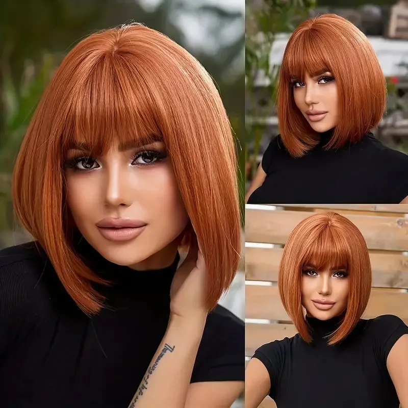 European and American FashionboboHead African Air Bangs Inner Clip Medium Length Wig view 2