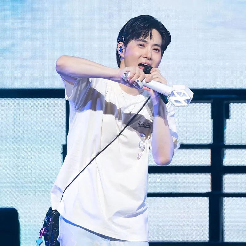 تي شيرت قطني فضفاض من EXO Suho Concert 2024 بأكمام قصيرة ورقبة دائرية مطبوعة موضة صيفية شبابية غير رسمية للمراهقين #5