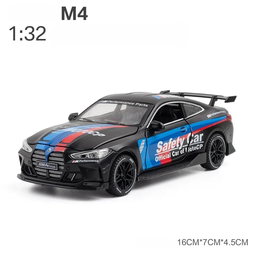 1: 32 Car Model for BMW M4 GT3 M8 X5 Gtr Version Coupe Simulation Alloy Small Model Decorations Gifts Sound and Light Effects