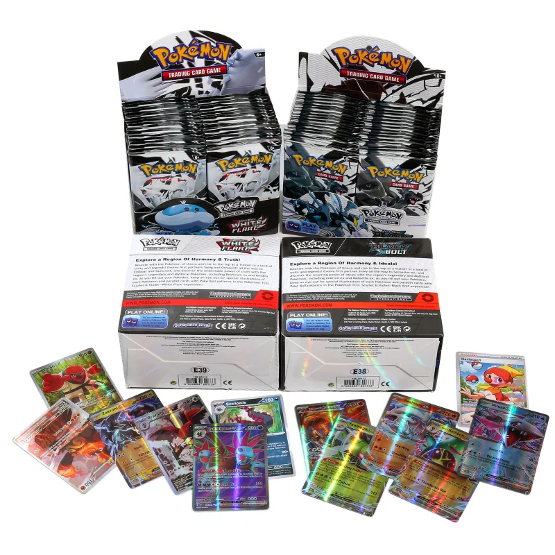 

324/360 шт./компл. карта покемонов, черный болт Evolutions, призматический белый Flare Uoltaje Uiuido, английский усилитель, боевая карта