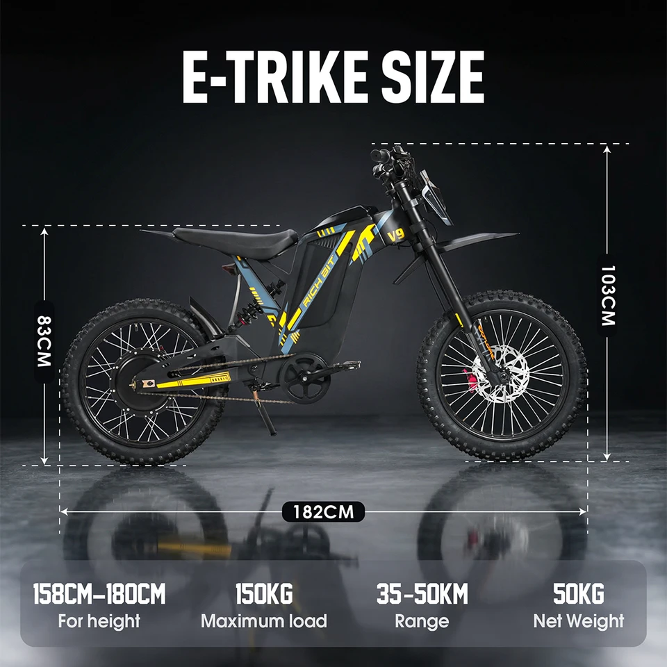 V9 Ultra Electric Mountain Bike 1500W 48V20Ah Battery 17" Fat Tires Hydraulic Brake Off-Road Ebike All-Terrain Electric Bicycle image 7