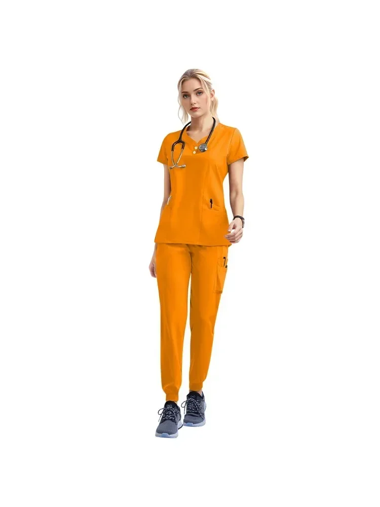 Großhandels preis Arzt Krankens ch wester Peelings Set medizinische Uniformen Frauen Jogger Set