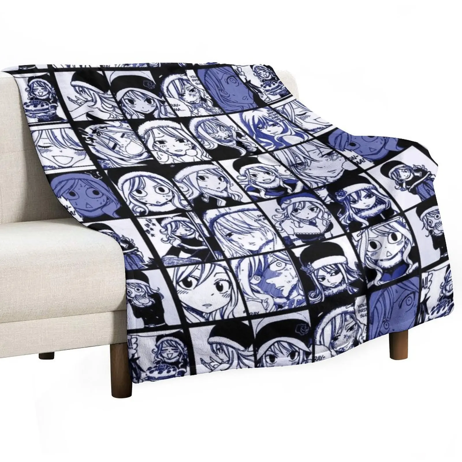 

Juvia Lockser - FT manga panel collage Throw Blanket For Decorative Sofa Furry Blankets For Bed Baby Blankets