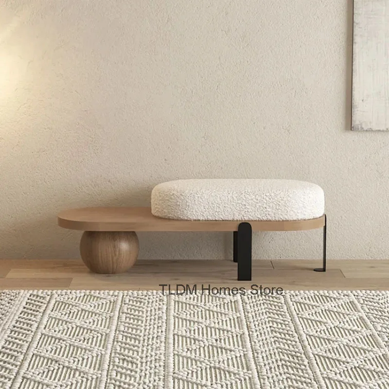 

Creative Ottomans Home Door Shoe Change Stool Entrance Bedroom Bedside Stools Solid Wood Bench Living Room Furniture