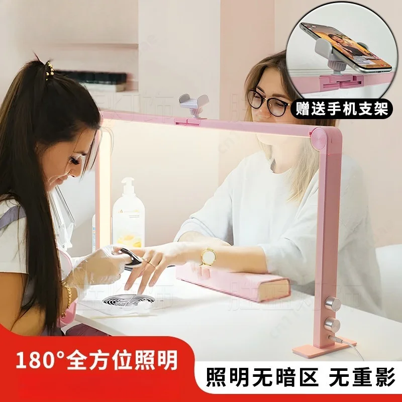 Portable Three Fold Half Moon Beauty Lamp Desktop Work Light for Nail Eyelash Tattoo Salon Adjustable Brightness