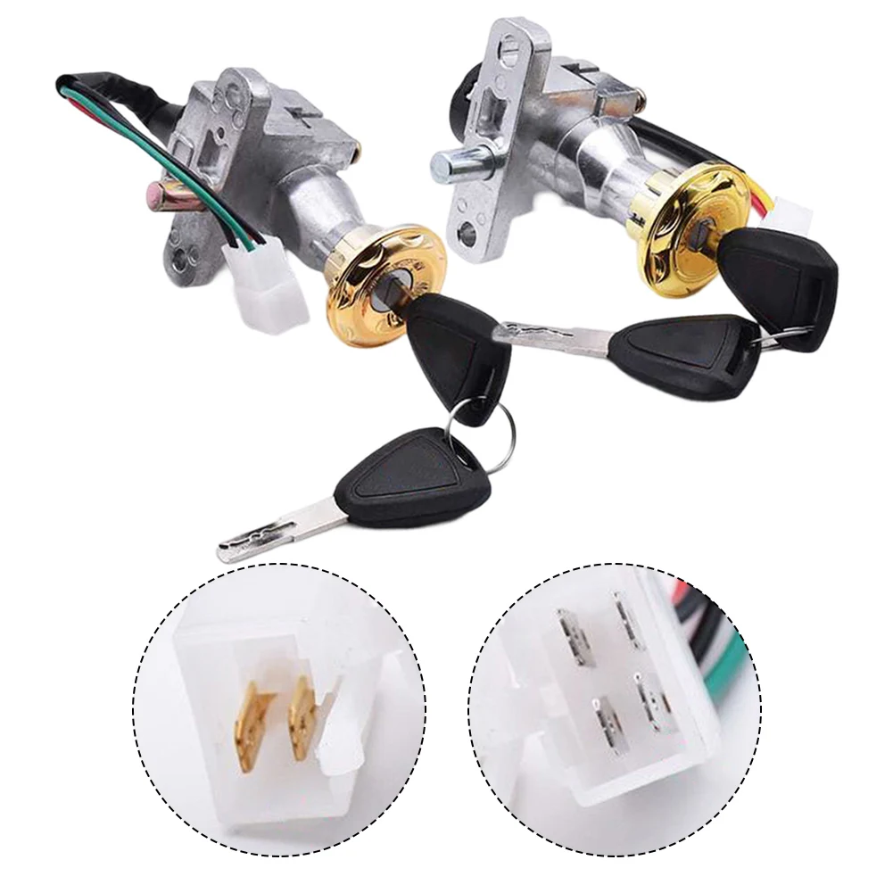 Motorcycle Modified Start Ignition Switch Key Ebike Switch 2/4 Wire Position For Electric Scooter E-Bike Lock+Key - view 3