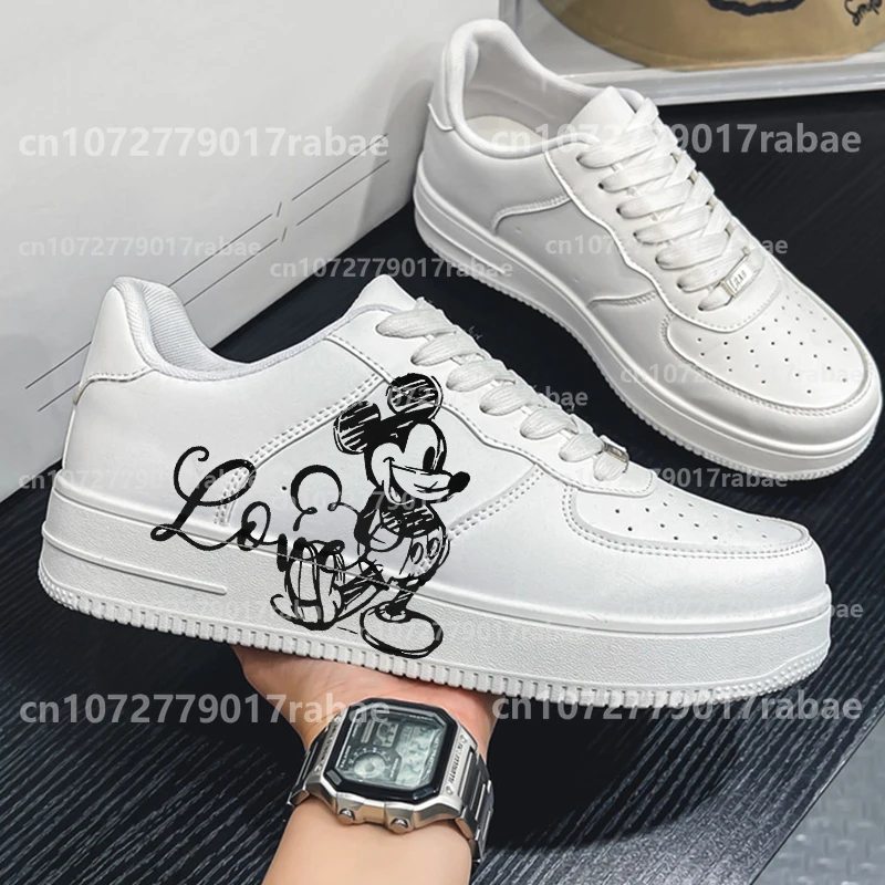 Micky Minnie Mouse obuwie męskie platformy trampki moda damska buty na deskorolkę 3D graffiti studenckie obuwie prezent