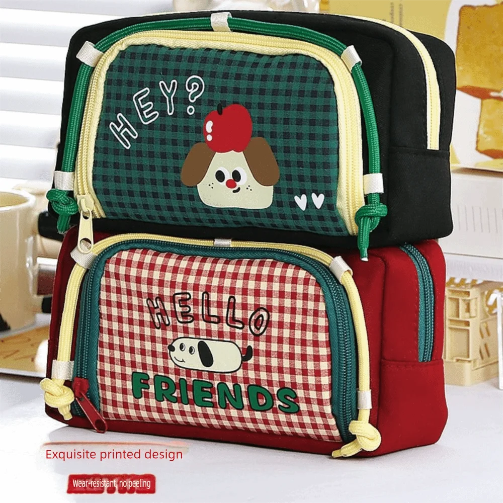 

Retro Cute Puppy Pencil Case Large Capacity Portable Pencil Pouch Stationery Storage Bag School Office Supplies
