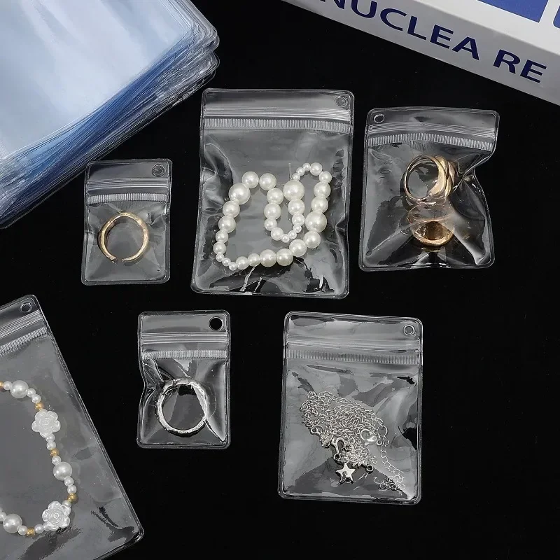 20-100 Stück PVC-Schmuckaufbewahrungsbeutel, selbstverschließende Beutel, handgefertigte DIY-Transparentbeutel, seitlich gestanzte Kettentaschen, Anti-Oxidationsbeutel – Detail 5