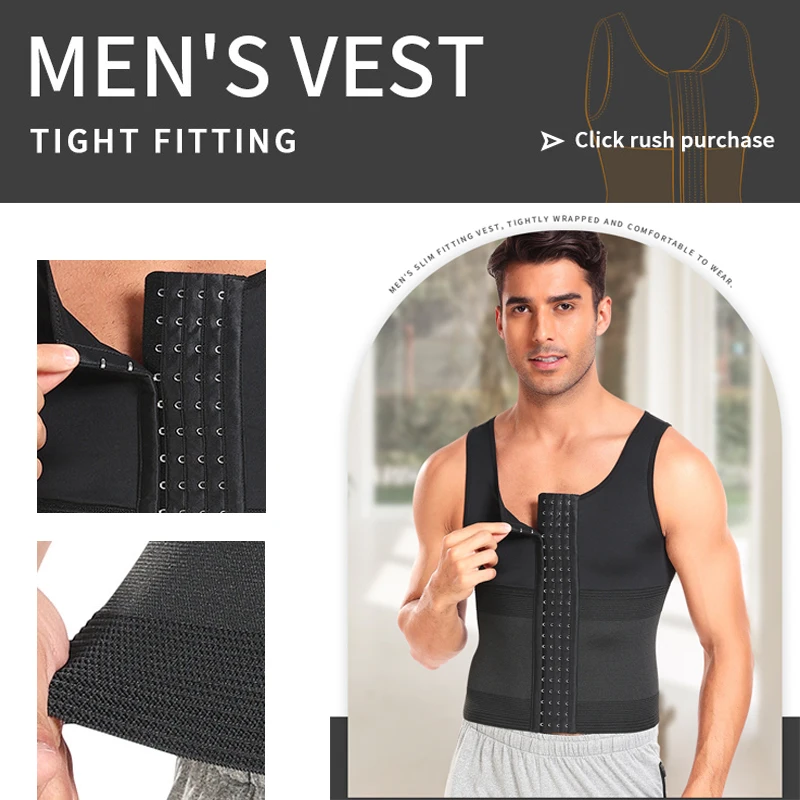 Men's Slimming Body Shapewear Corset Vest Shirt Compression Abdomen Tummy Belly Control Waist Trainer Cincher Underwear Tank Top