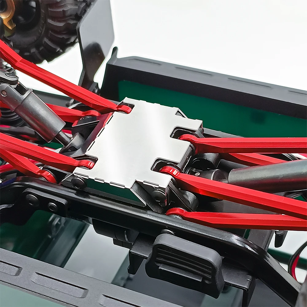 AXSPEED Rvs Chassis Armor Skid Plate As Protector voor 1/18 RC Crawler TRX4M Bronco Defender Upgrade Accessoires