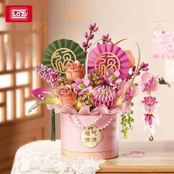 LOZ-1964 Spring Festival New Year rose building block toy flower living room decoration flower bouquet New Year gift