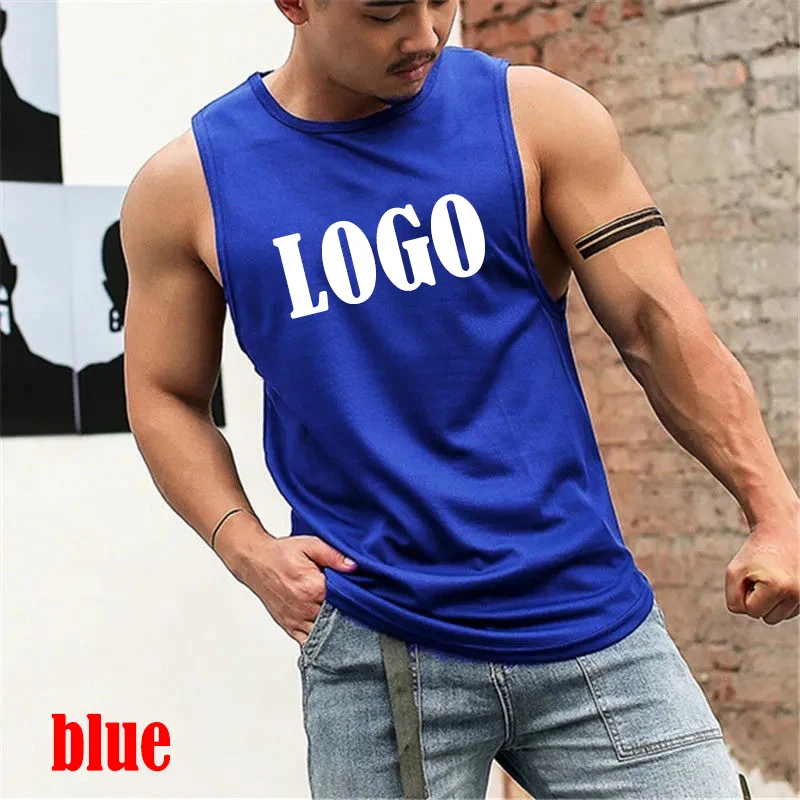 Sports Men\'s Clothes Get Fit&Fitness Wide Shoulder Sleeveless T-shirts Muscle Training Tank Tops Men Crew Neck Vests