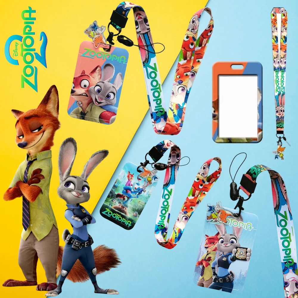 Zootopia Bus Metro Card Holder with Polyester Lanyard, ABS Case for Students & Anime Lovers