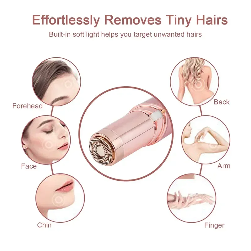 

New Electric Facial Hair Removal Epilator Eyebrow Lipstick Shape Painless Facial Sensitive Areas Bikini Depilator Shaver Trimmer