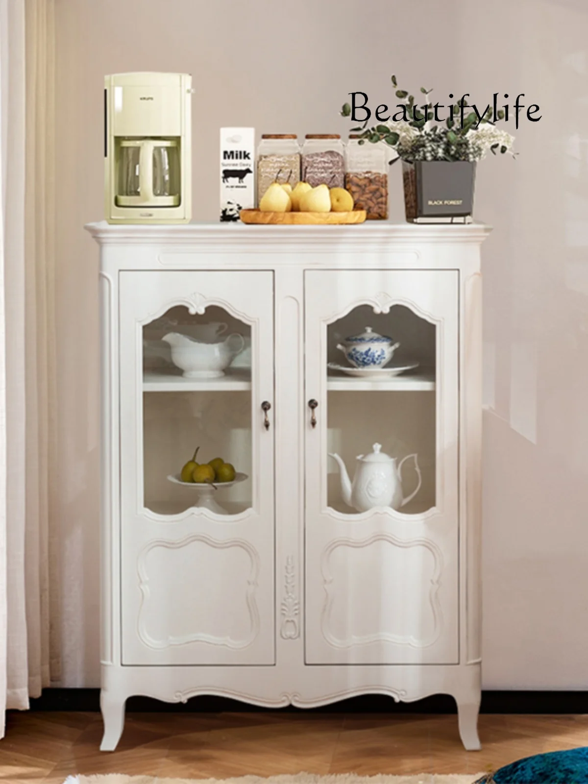 French Entry Lux Style Kitchen Dining Side Locker Living Room Entrance Cabinet Study Storage Wine Cabinet