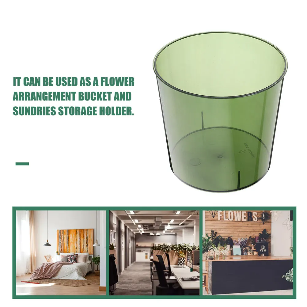 2Pcs Waking Flower Bucket Plastic Flower Arrangement Bucket for Fresh Flowers Balcony Office Home Decor Modern Round Cylinder