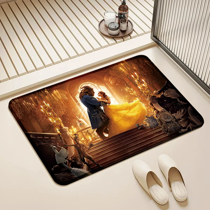 

Disney Beauty and the Beast Ball Door Mat Non-Slip Soft Floor Rug for Home Kids Room Bathroom Decor