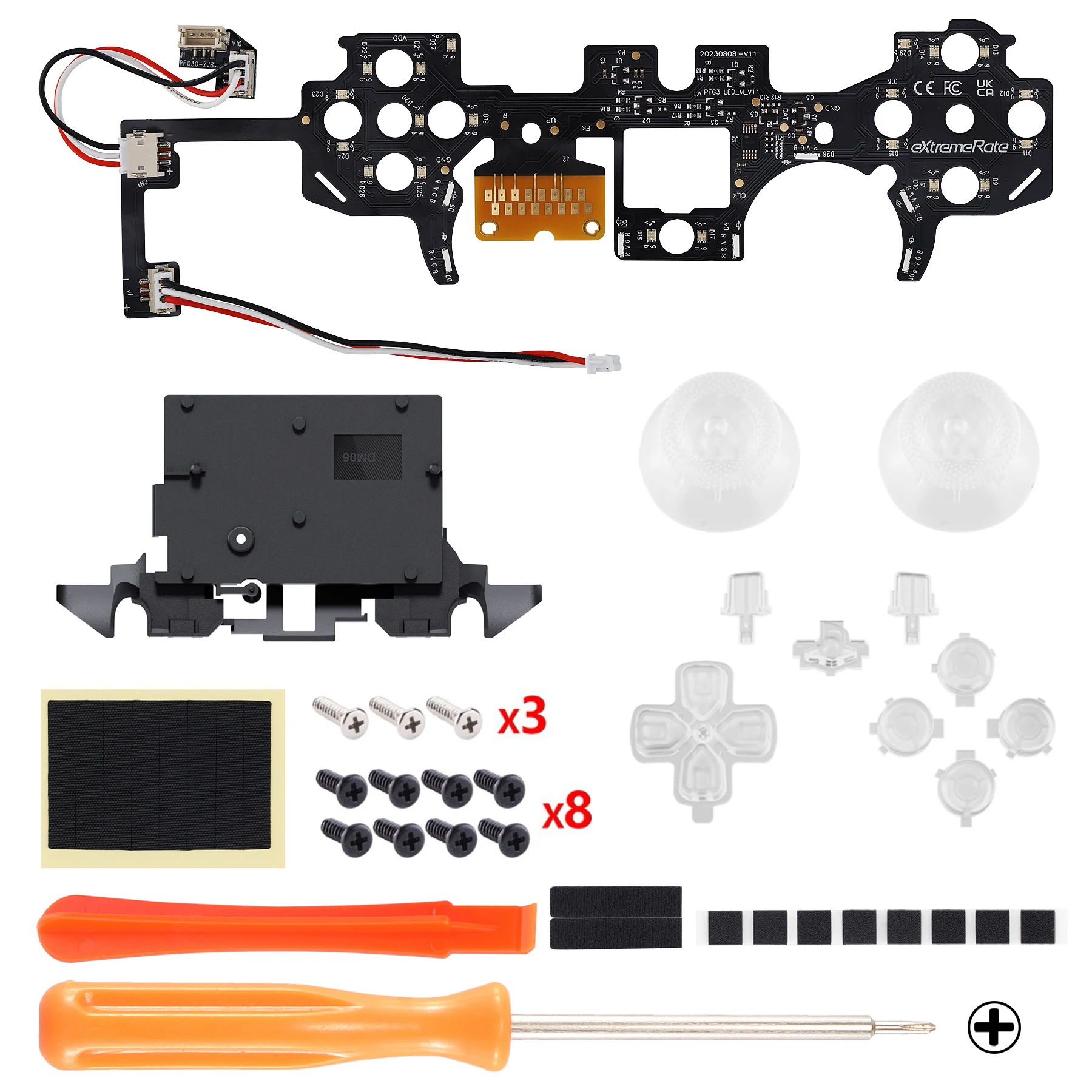 eXtremeRate – 7 kolorów, 9 trybów, podświetlane przyciski D-pad, analogowe kontrolery, przyciski Share, Home i Face do kontrolera PS5, modele BDM-030, 040, 050, 060. — zdjęcie produktu 2