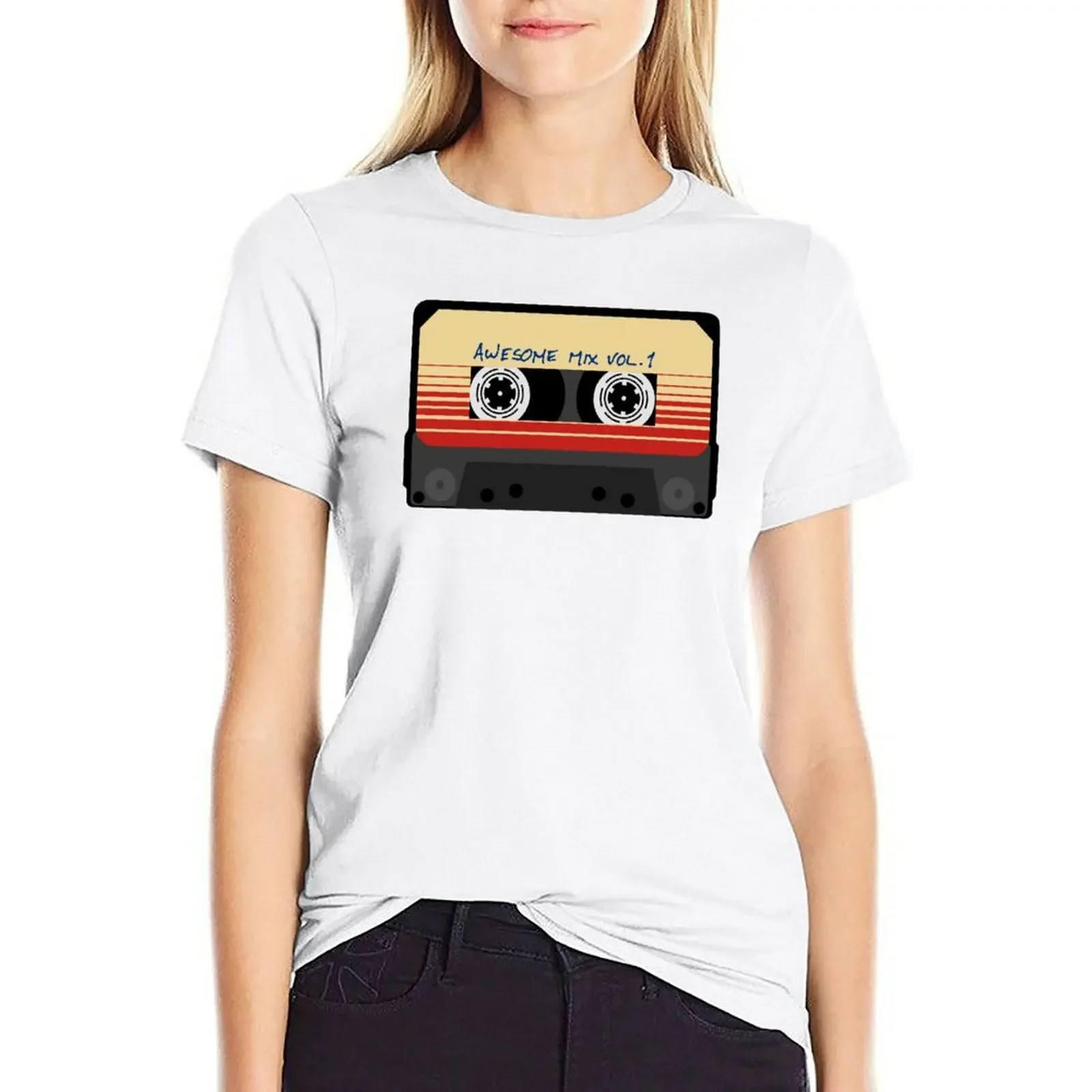 Awesome Mixtape Vol 1, Tape, Music, Retro T-shirt Female clothing korean fashion tops workout t shirts for Women