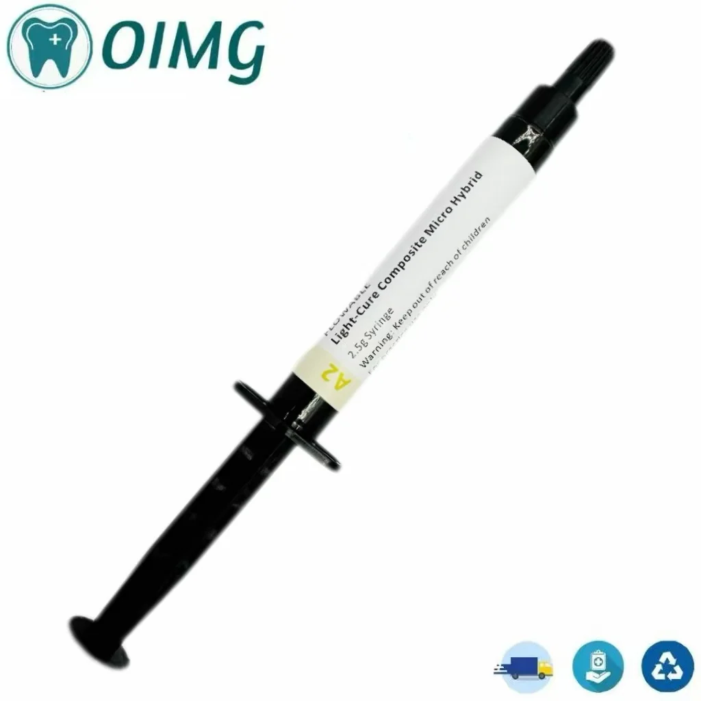 Dental 1pcs Composite Resin Flowable Light Curing A2 2.5g Refill Syringe Delivery Tips Etch Gel Adhesive Bonding