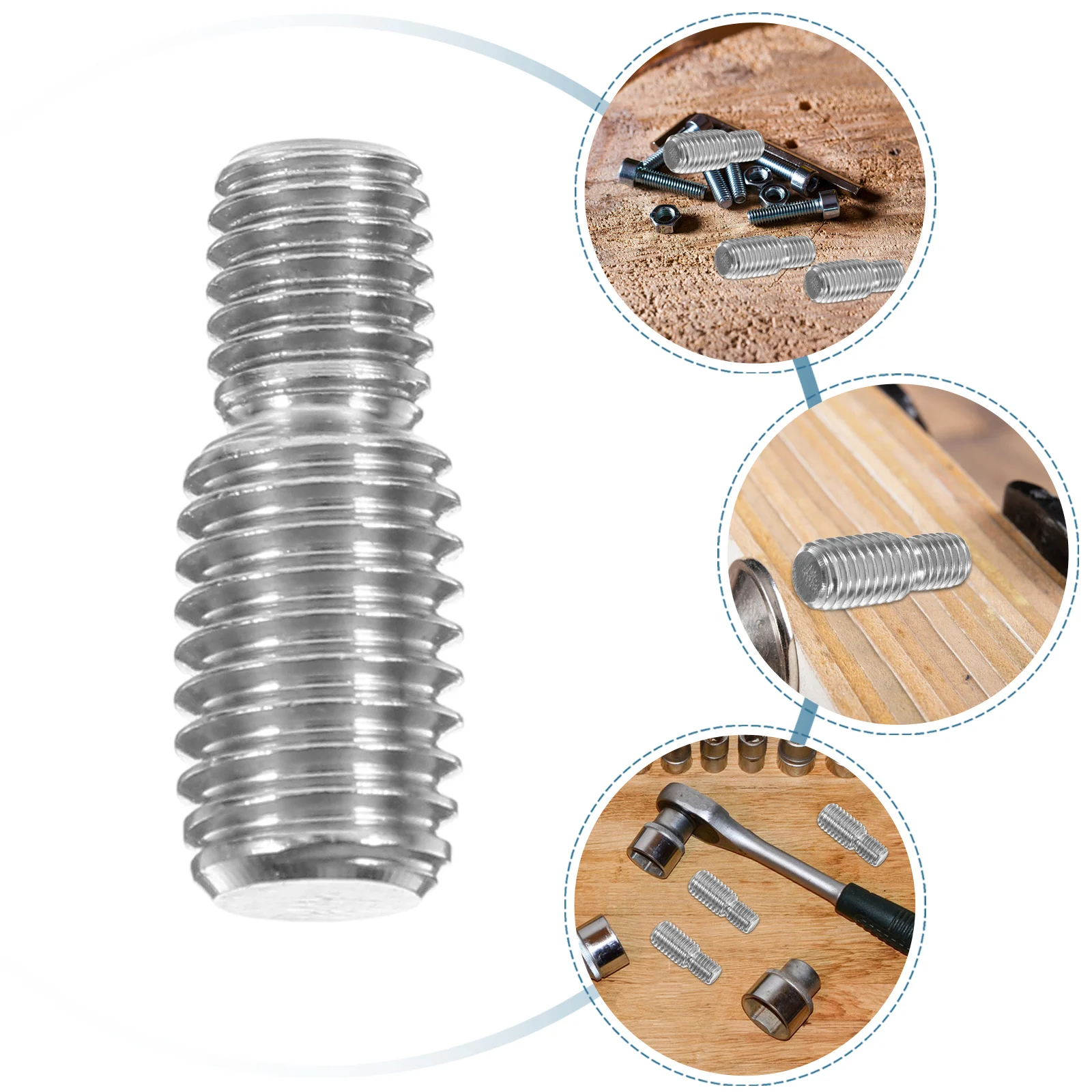 

10pcs Stainless Steel Conversion Screws Thread Reducer Adapter Metal Screw Connector For Furniture Hardware M8X10 To M10X15