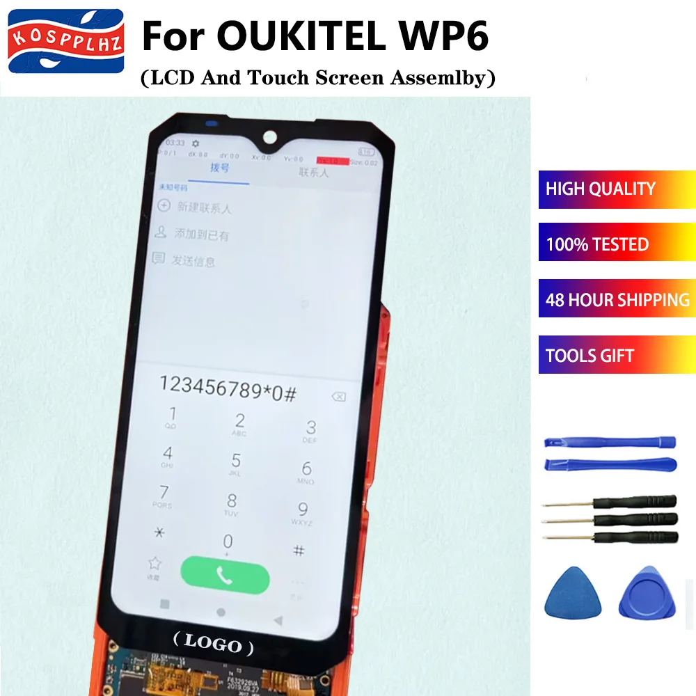 100% Tested Well For OUKITEL WP6 LCD Display + Touch Screen Digitizer Replacement For Oukitel WP6 Display LCD + Tools