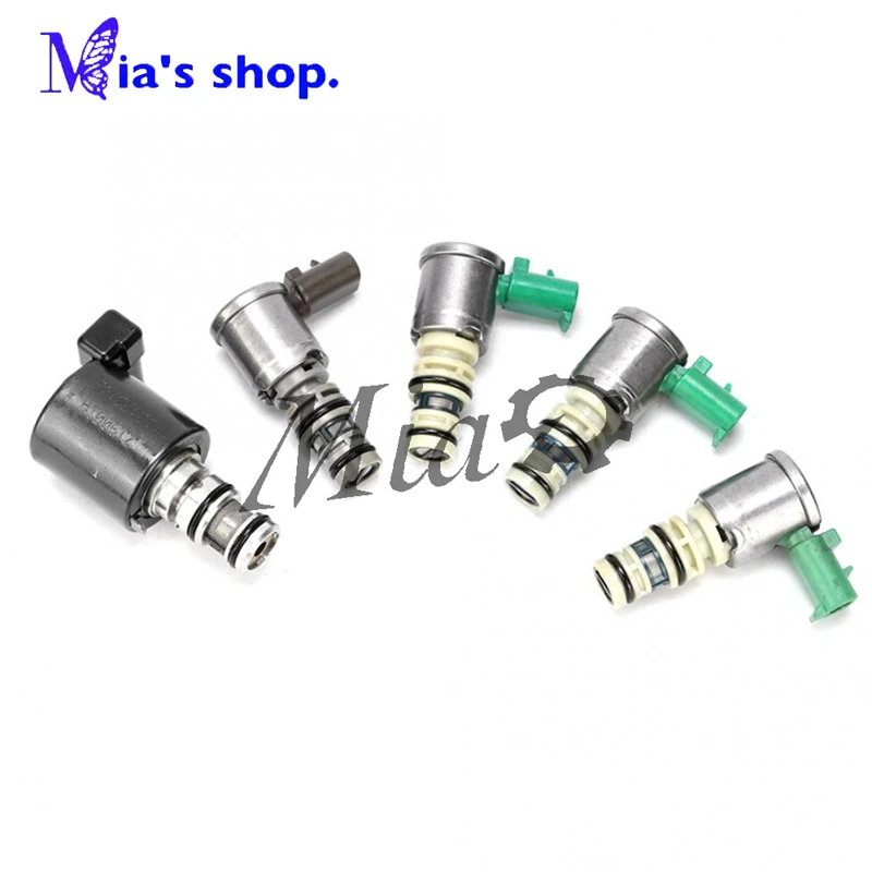 5Pcs Transmission Solenoid Valve Kit 5L40E Fit for BMW 3-Series CADILLAC CTS 2001 2002 2003 2004 2005 2006 2007